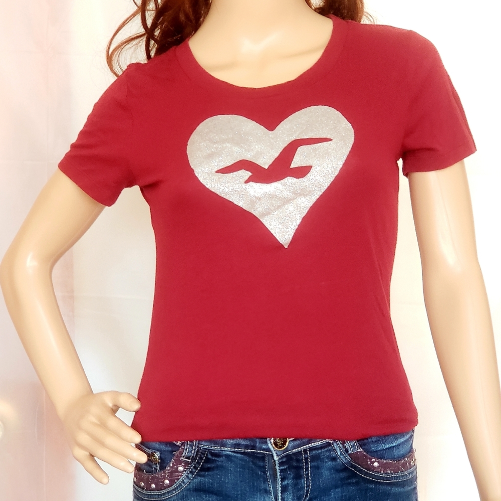 Hollister Glitter Logo Graphic Tee